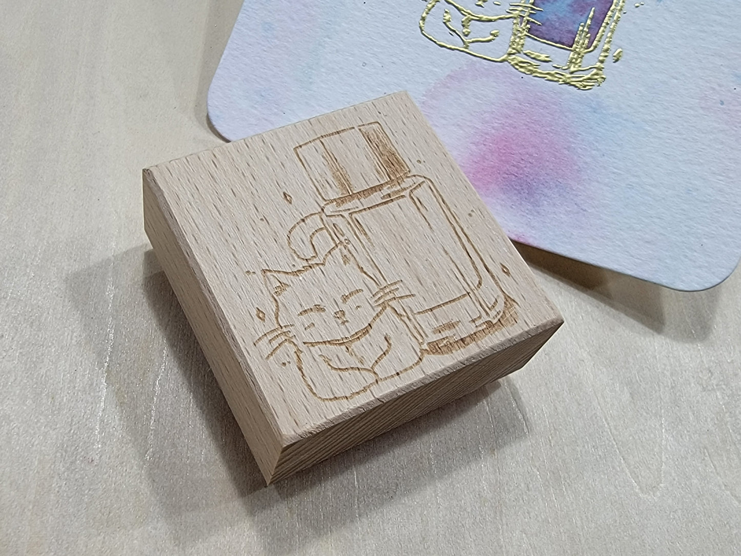 貓貓墨水木印章