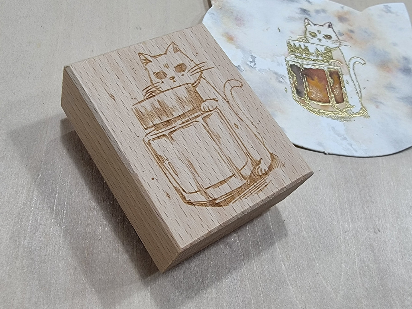 貓貓墨水木印章